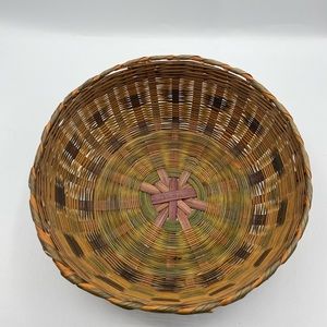 Jute woven rainbow basket wooden jewelry accessories baskets table decor bowl